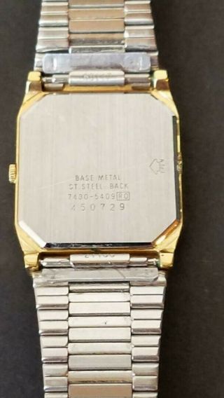 Vintage Mens Seiko Quartz Gold Tone Watch 7430 - 5670 Great 4