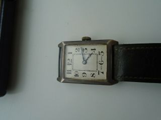 Art Deco Vintage 1920 ' s Swiss Made Solid Silver Gents Wrist Watch 2