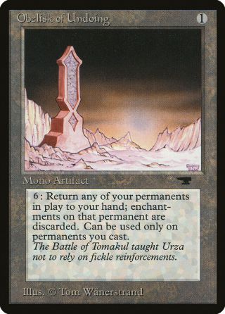 Obelisk Of Undoing Antiquities Nm - M Artifact Rare Magic Gathering Card Abugames