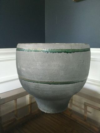 Vtg Mid Century Modern Large Ceramic Studio Raku Style Pottery Planter - Signed