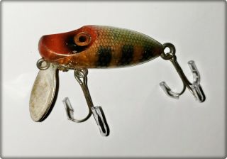 Very Tough Hex Bait Co Actionette Lure Perch,  Silver Scales ONT 1950s 2