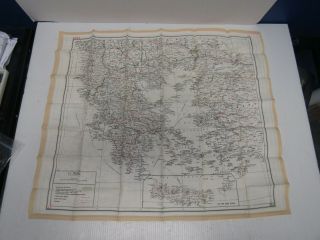 Orig.  Ww2 British Silk Fabric Escape Map Greece,  Istanbul,  Crete,  Italy - S2/s3