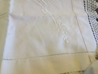 Pretty Hand Embroidered Vintage Pyjama / Nightdress Case With Hand Made Lace 5