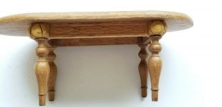 ANTIQUE LONG OVAL TURNED LEG TABLE IN SOLID OAK WITH EMBOSSED TOP 3