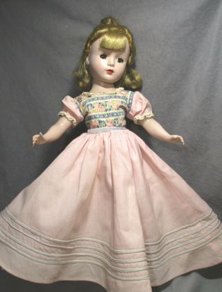Vintage 1952 Madame Alexander 14 " Little Women " Amy " Hard Plastic Strung Doll