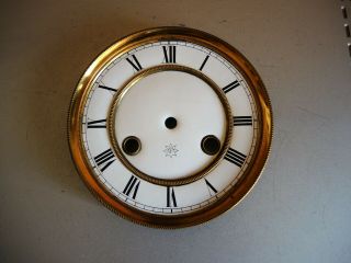 Antique German Wall Clock Junghans Two Part Porcelain Dial Mount Gustav Becker D