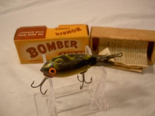 Vintage Old Fishing Lure W/box Cardboard Bomber Bait Texas Tackle Small Minnow