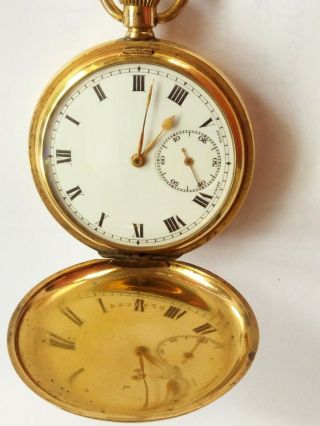 Antique Pocket Watch.  Tacy Admiral (cyma).  Full Hunter Gold Plated Case.  Going S