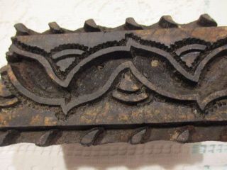 Charming Antique Breton Wooden Printing Block For Fabric Borders,  Home Crafted.