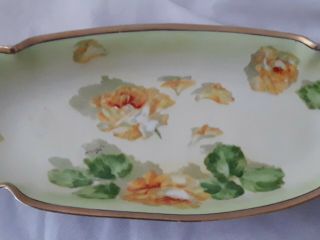 Antique Coronet Limoges France Hand Painted Yellow Roses Plate Signed Jeral