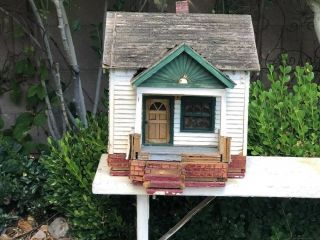 Antique Handmade Wood Dollhouse Needs Work Folk Art Miniature