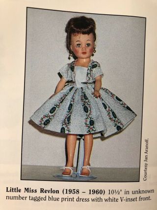 Vintage 1959 Ideal Doll 10 1/2 " Little Miss Revlon In Blue Print Dress - No Doll