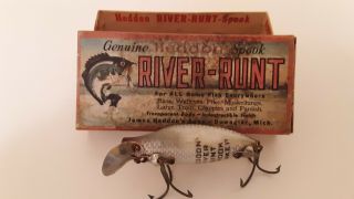 Vintage Old Heddon River Runt W/ Box Spook Sinker Fishing Lure 2