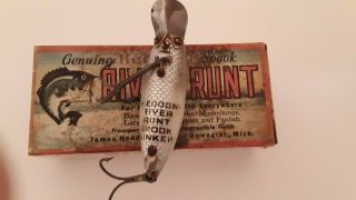 Vintage Old Heddon River Runt W/ Box Spook Sinker Fishing Lure 3