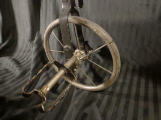 Antique 1900 - 20 ' s TRICYCLE TRIKE wood seat spoke wheels IRON FRAME wood handles 4