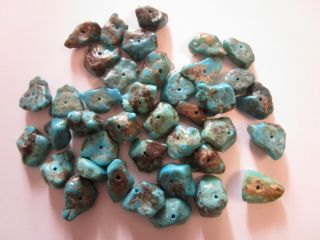 Antique Navajo Beads Turquoise For Necklace Project Loose Drilled Hole Stone