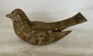 Antique Primitive Old Hand Carved Wood Folk Art Dove Bird Rare
