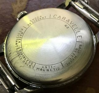 Vintage Caravelle N3 Men ' s Wristwatch Mechanical Running 3