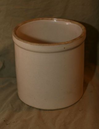 Antique 7.  5 " Stoneware Crock Usa Gallon Prob.  Ohio Valley Crazing Staining But G