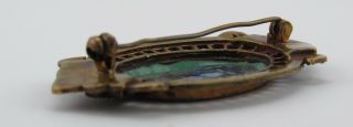 Gorgeous Antique Art Nouveau Abalone Shell Bronze Tone Pin Brooch 5