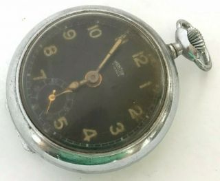 18s - Antique Mentor Alarm Swiss Brevet Winding Pocket Watch W.  Seconds Register