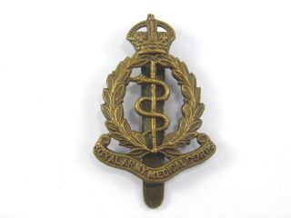 Antique Brass British Army Military Cap Badge Royal Army Medical Corps Regiment