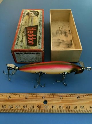 Heddon 150 Rb Dowagiac Minnow 5 Hook Vintage Fishing Lures (marked Box