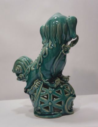 Vintage Turquoise Glazed Foo Dog from Shiwan 4