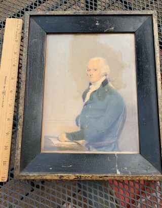 Primitive Portrait Painting Attributed To Be Alexander Hamilton Late 1790’s