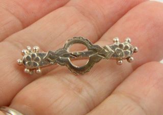 Antique Victorian Chester Hm 1896 Sterling Silver Brooch Pin