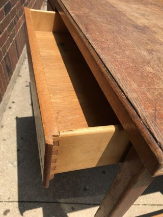 Solid Oak Antique Teacher ' s Desk Small 2