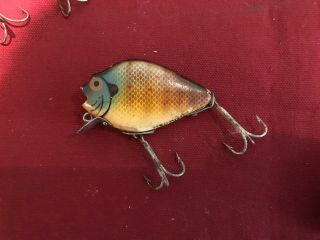 Vintage Wood Heddon 740 Punkinseed Floater In Sunfish Antique Fishing Lure 9