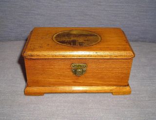 Antique Mauchline Ware Wooden Treen Box Dunoon