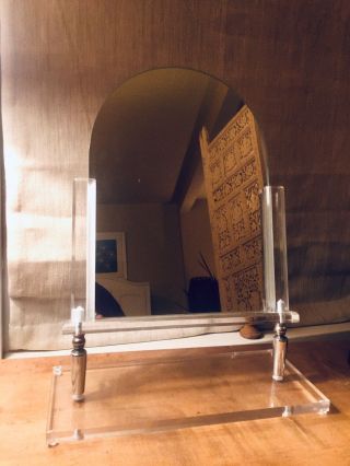 Mid Century Modern Lucite Vanity Mirror 16”h