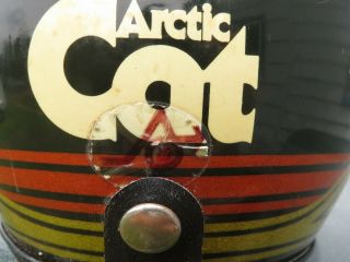 VINTAGE ARCTIC CAT FULL FACE SNOWMOBILE HELMET 70 ' s BLACK ORANGE GOLD 6