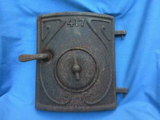 Vintage Cast Iron Wood Stove - Furnace Door Approx.  10” Tall X 9” Wide Steampunk