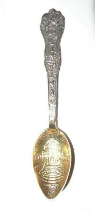 1904 St Louis Worlds Fair Louisiana Purchase Sterling Silver Souvenir Spoon