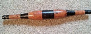 Antique Old India 12 " Wooden Laquer Painted Bread Chapati Rolling Pin