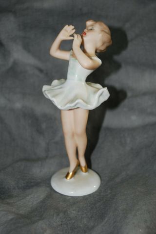 Antique 6 " Porcelain German Art Deco Figurine Of Ballerina By Wallendorf 1764