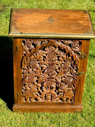 Antique Carved Asian Or Chinese Buddhist Cabinet