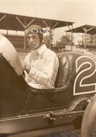 Indy 500 Tony Gulotta Auto Race Car Driver Antique Photo1926 Underwood