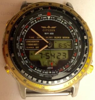 Citizen Aviator Wingman Analogue/digital Chronograph Watch Gn - 4 - S C080 - 088611