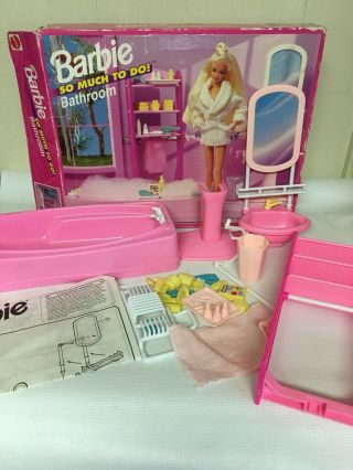 Vintage 67151 Mattel Barbie So Much To Do Bathroom Set Accessories