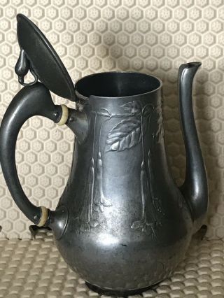 Rare Art Nouveau Kayserzinn Pewter Coffee Pot By Hugo Leven