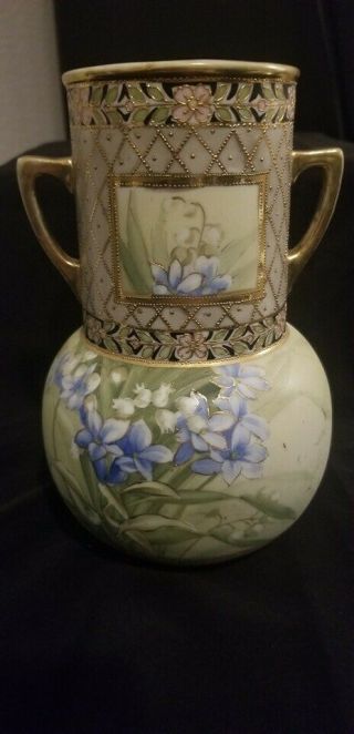 Rare Antique Nippon Morimura Hand Painted Vase