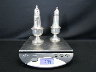 Vintage Weighted Sterling Silver.  925 Empire Salt & Pepper Shakers 334g
