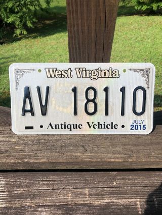 Nos West Virginia Antique Vehicle License Plate Av 18110