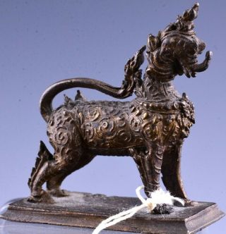 Finely Detailed Thia Indian Bronze Buddha Buddhist Miniature Lion Figure