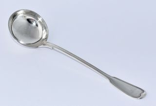 Heavy Antique French Solid Sterling Silver Soup Ladle - Fiddle & Thread - 221g