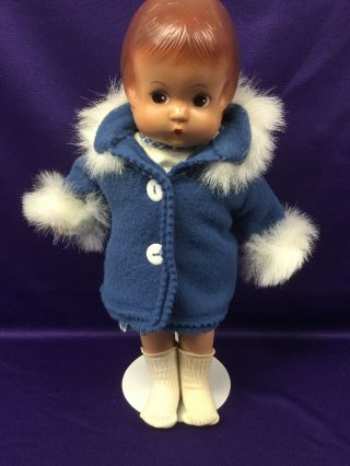 Effanbee Vintage Patsy Doll,  13 Inches Tall,  Clothes.  Wrist Tag.
